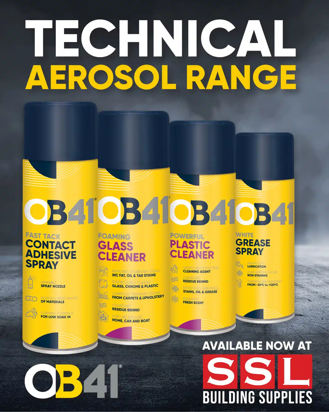 OB41 Foaming Glass Cleaner 400ml Sealant Supplies Ltd