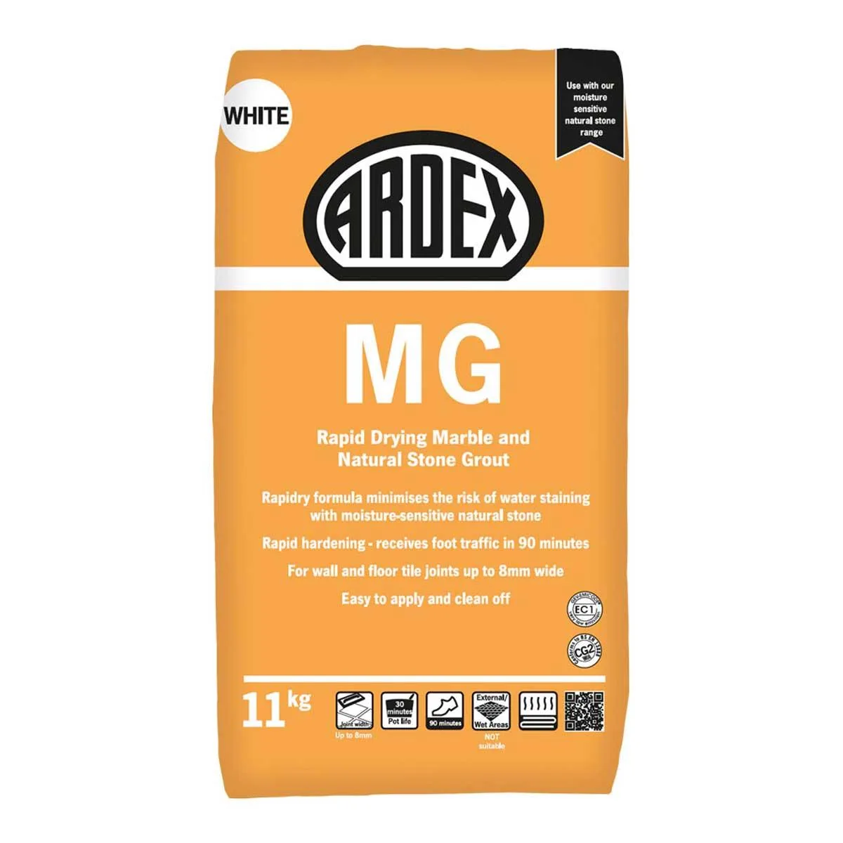 Ardex MG Flexible Rapid Set Tile & Stone Grout 11kg Ardex MG Flexible Rapid Set Tile & Stone Grout 11kg - Sealant Supplies Ltd