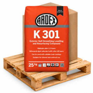 ARDEX K301 Exterior Self-Smoothing Levelling & Resurfacing Compound Grey 25kg – Pallet of 48