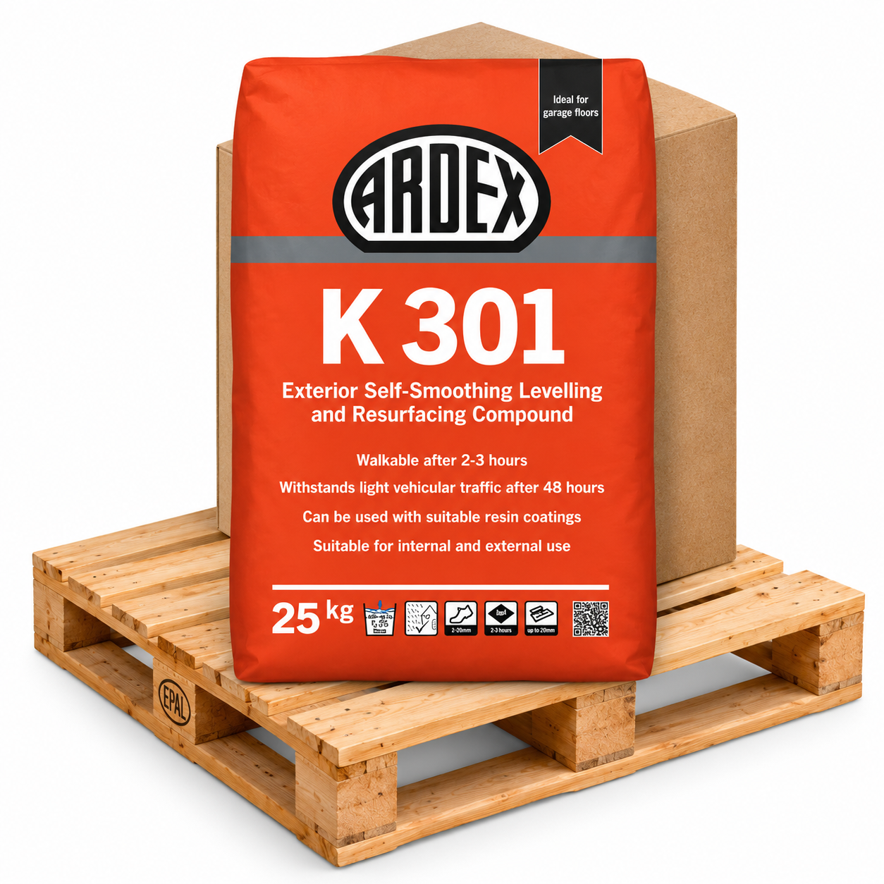  ARDEX K301 Exterior Self-Smoothing Levelling & Resurfacing Compound Grey 25kg – Pallet of 48 - Sealant Supplies Ltd