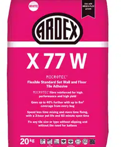 ARDEX_X77W_White - Sealant Supplies Ltd ARDEX X77 W Flexible Tile Adhesive White 20kg Pallet of 48 Units - Sealant Supplies Ltd